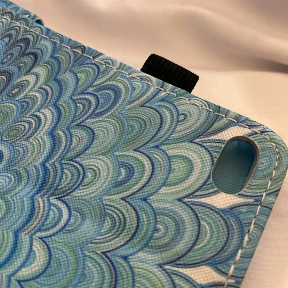 Ipad Tablet Case Cover Protector Turquoise To Dark Blue Geometric Pattern